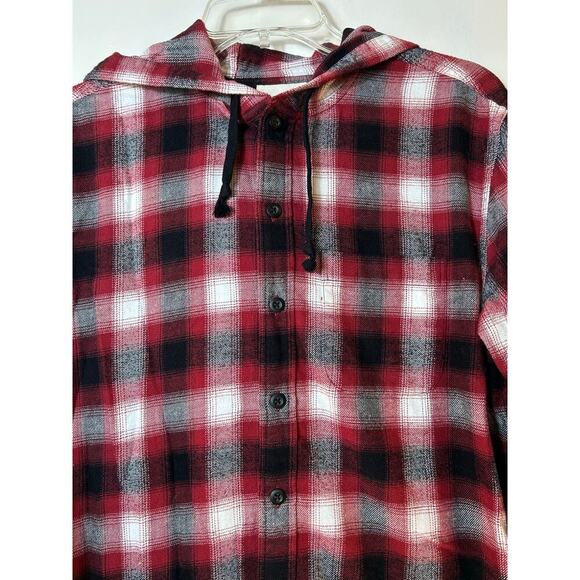 AMERICAN EAGLE Men’s Button Down Hooded Plaid Flannel Shirt / Size: Small - Picture 7 of 7